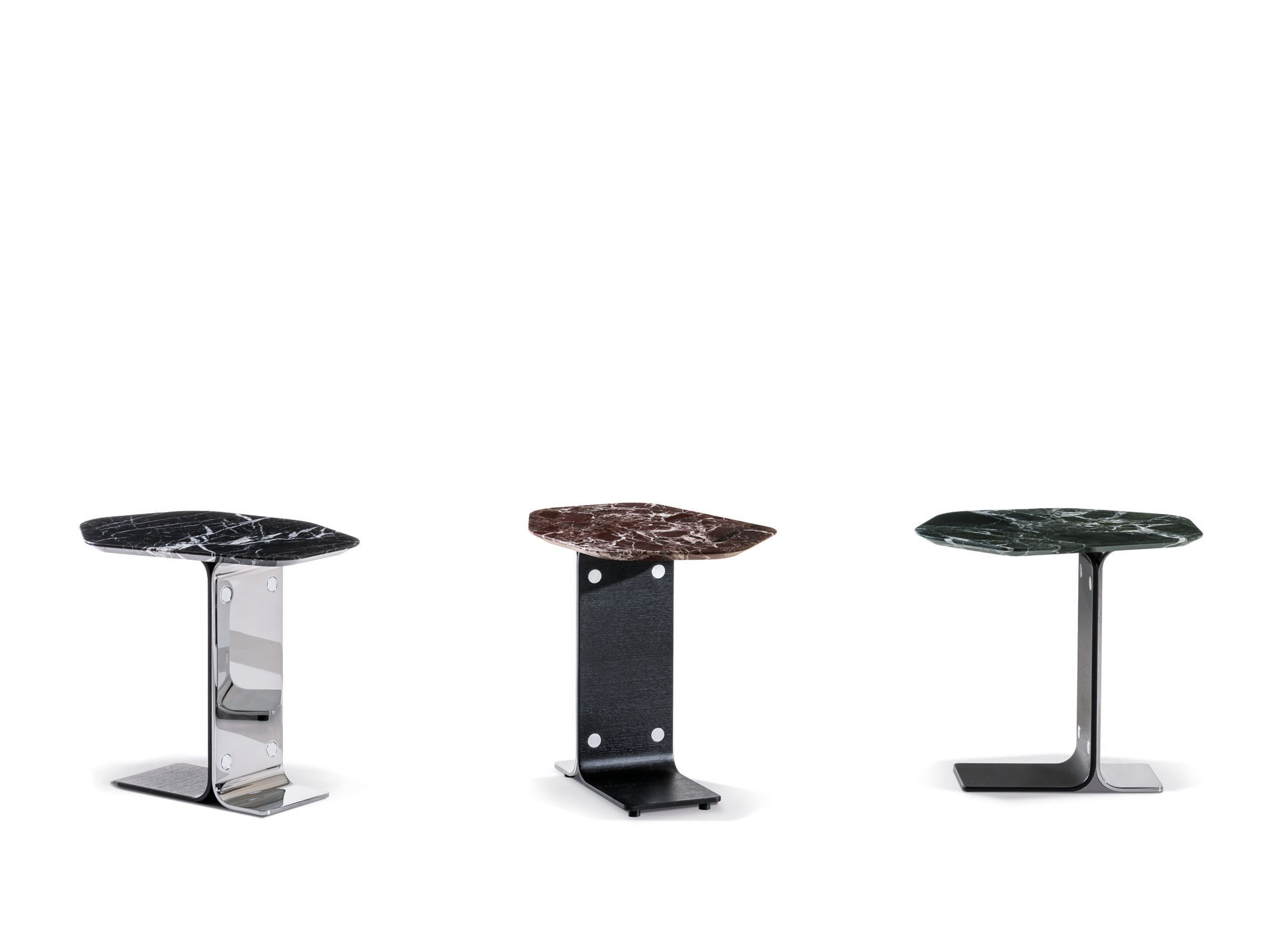 Шестигранный сервировочный столик из черного мрамора Marquina, ясеня и хромированного металла Minotti ETHAN ARCH-00070255 - Вид №1
