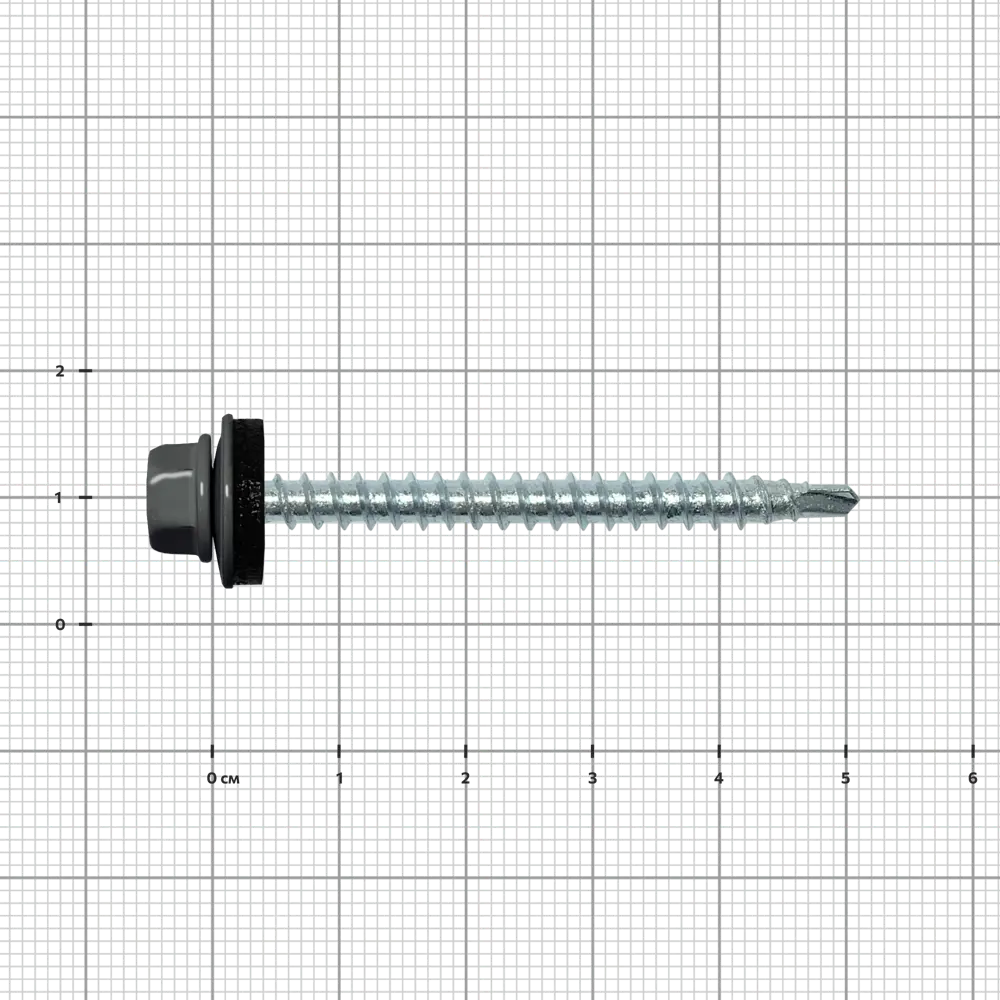 Саморезы кровельные по дереву DILWIS с пресс-шайбой со сверлом RAL 7024 4.8x51 мм на вес STLM-2040055 - Вид №2