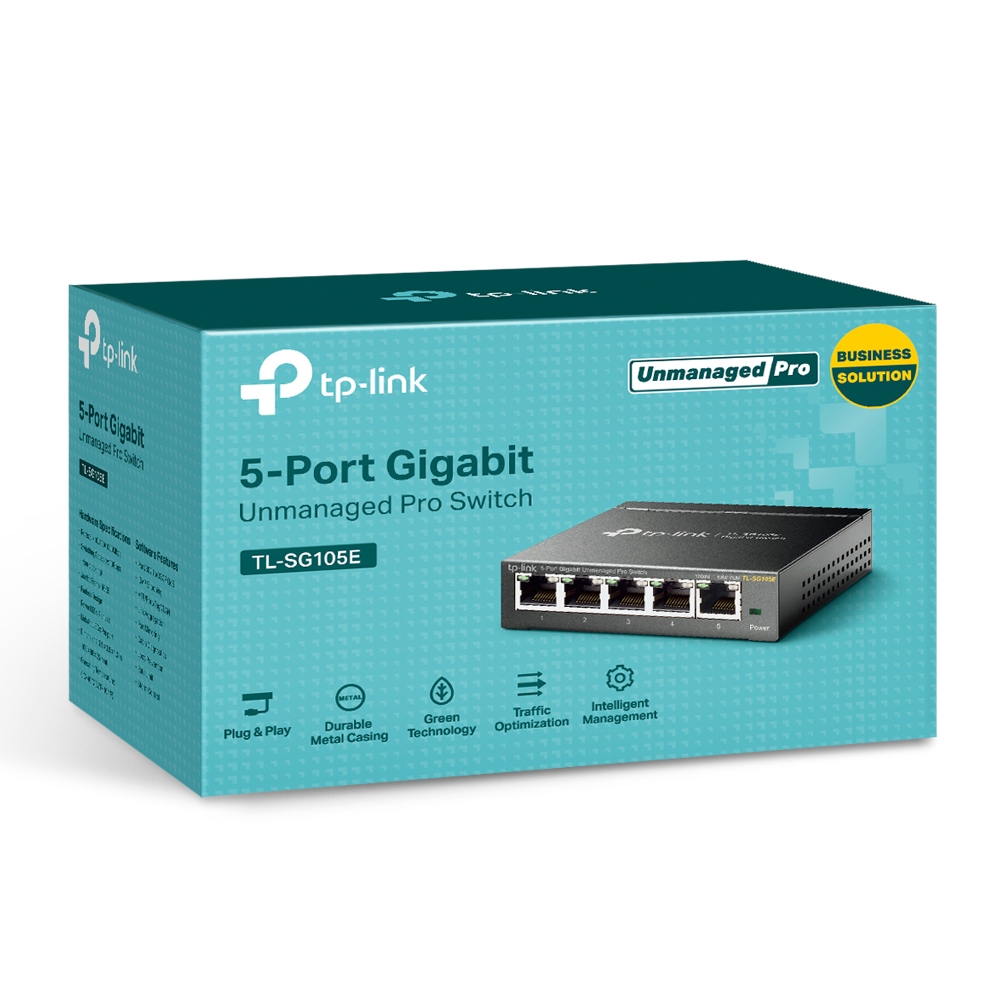 TL-SG105E 5-port gigabit desktop easy smart switch, 5 10/100/1000mbps rj45 ports TP-Link Santreyd  - Вид №2