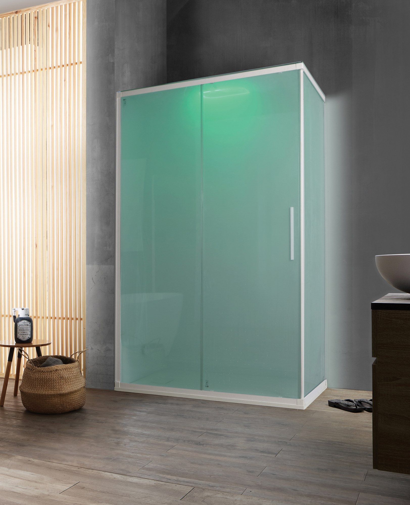 Многофункциональная угловая душевая кабина с раздвижной дверью Kinedo K1000 ARCH-00100999 - Вид №1