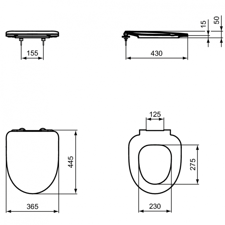 T467601 Сидение и крышка для унитаза с функцией плавного закрытия Ideal Standard Ideal Standard i.life A  - Вид №4
