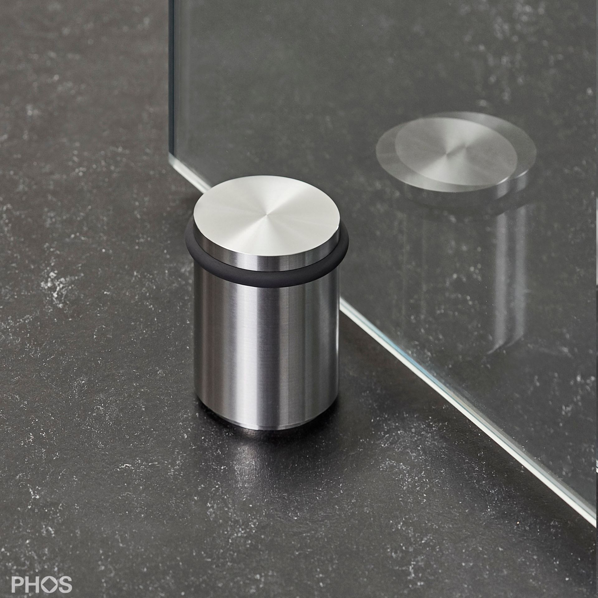 TSB50-65 Дверной стопор нижний, привинченный, ø54 мм, высота 6,5 см. PHOS  - Вид №4