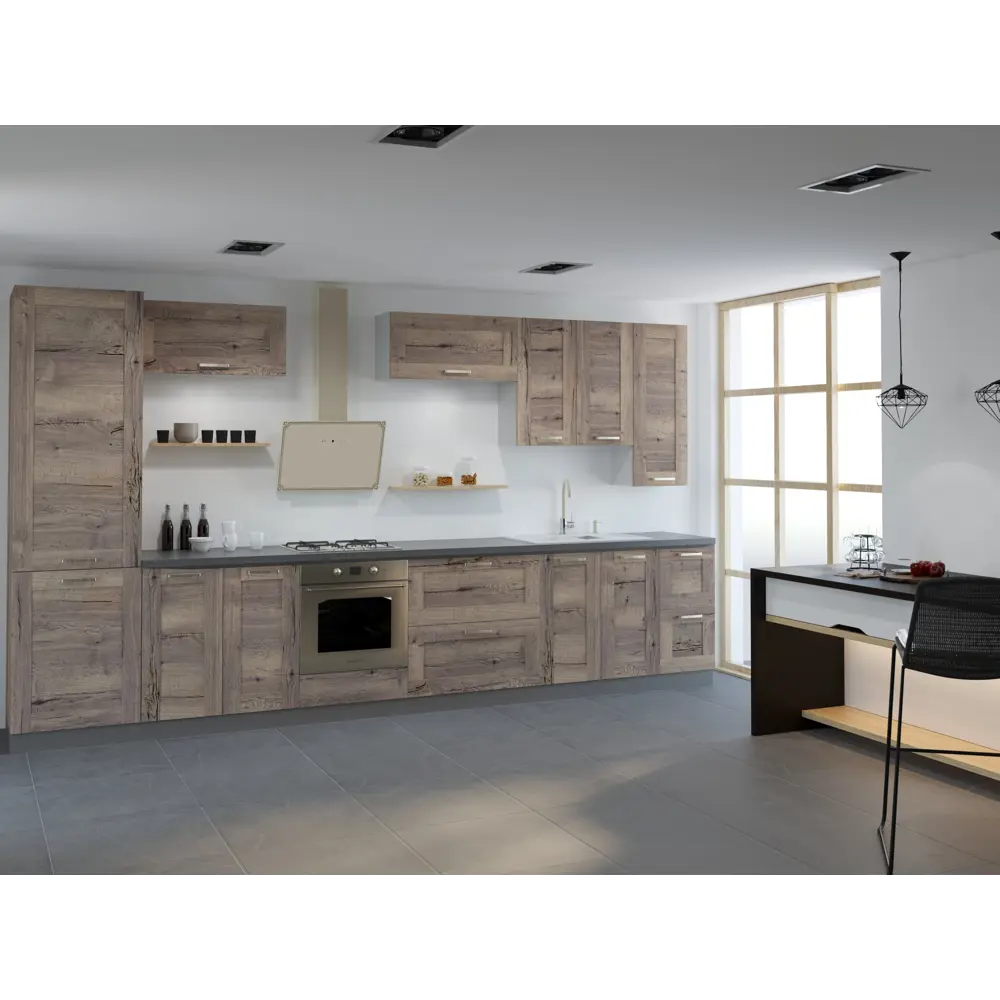 Фасад кухонный DELINIA ID Рошаль 59.7x137.3 см в стиле тёмного дерева 86881132 STLM-0869587 - Вид №7