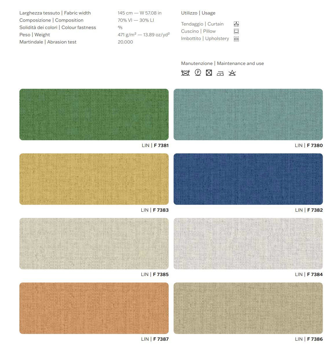 Однотонная обивочная ткань Jannelli&Volpi LIN ARCH-00116249 - Вид №1