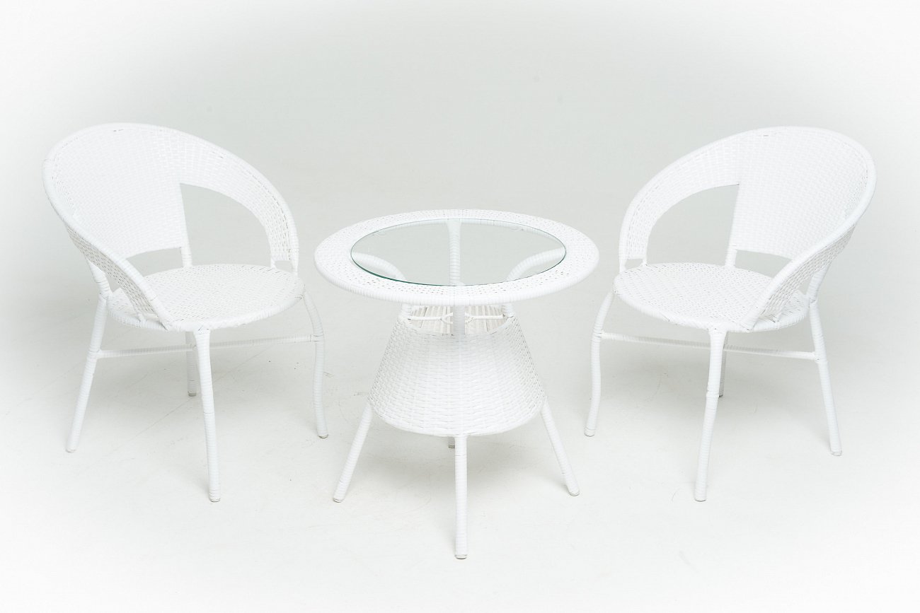 Кресло белое из искусственного ротанга GG-04-06 VINOTTI  00-3885170 Белый  - Вид №2