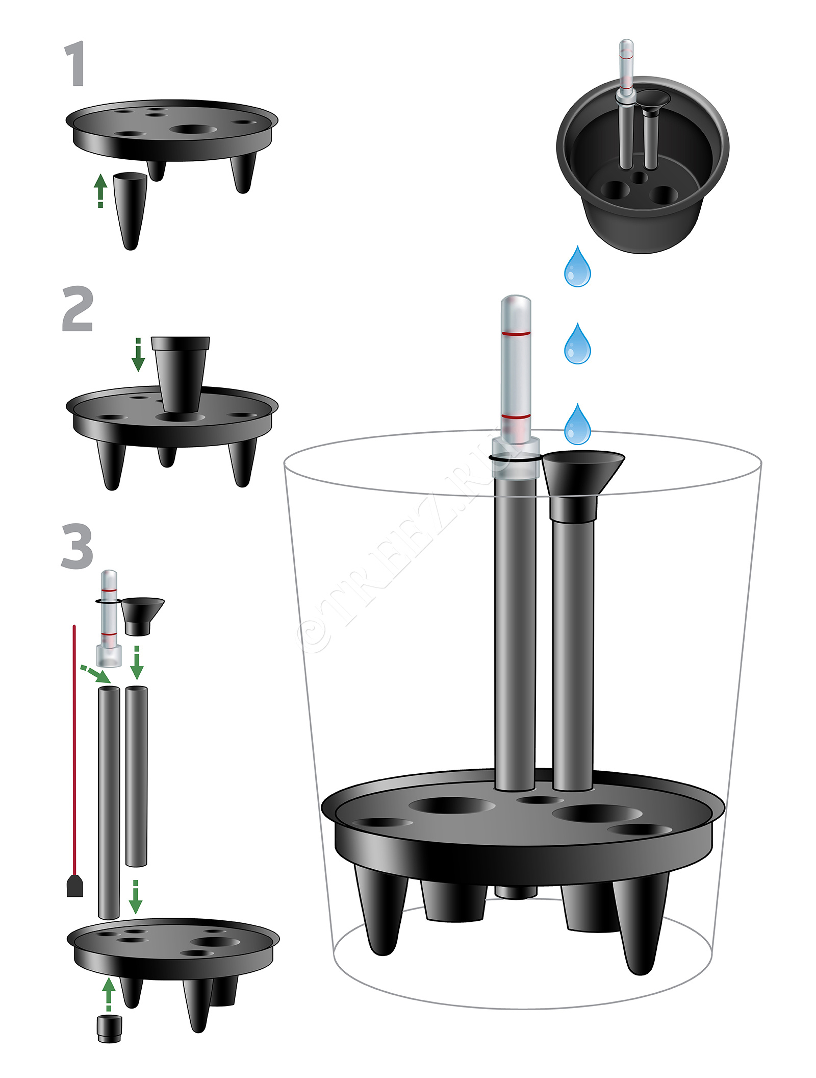 41.3300-02-R-21 Система автополива R-21 для кашпо  Effectory - модель R-21 Цветочная коллекция  - Вид №3