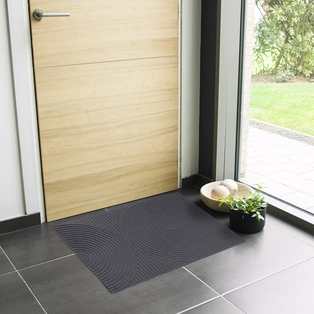 Коврик грязезащитный KREAFORTA Pauline полиэстер 60x90 см цвет серый STLM-2003641 - Вид №4