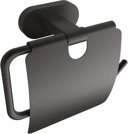 Держатель туалетной бумаги с крышкой - черный матовый / PL18809S Planet mat siyah Creavit  - Вид №1