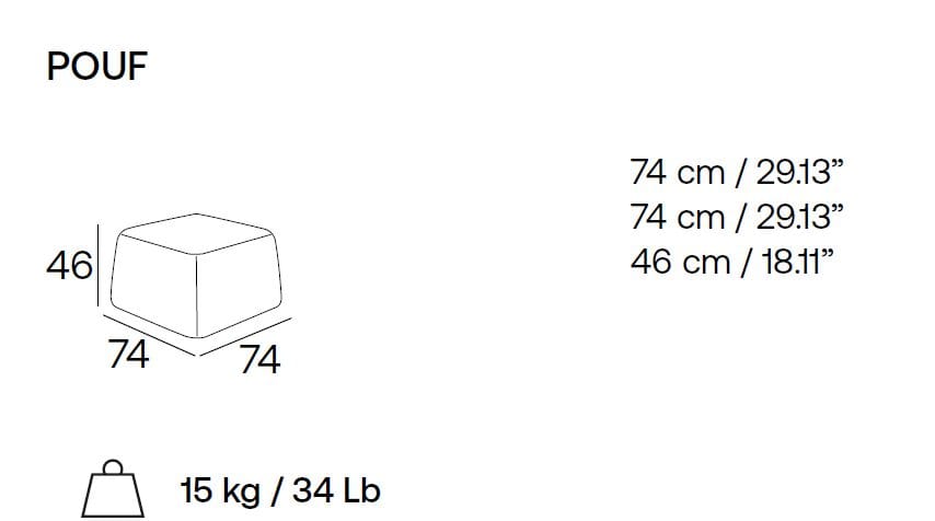 Квадратный пуф из ткани Adrenalina обнаженная ARCH-00145307 - Вид №4