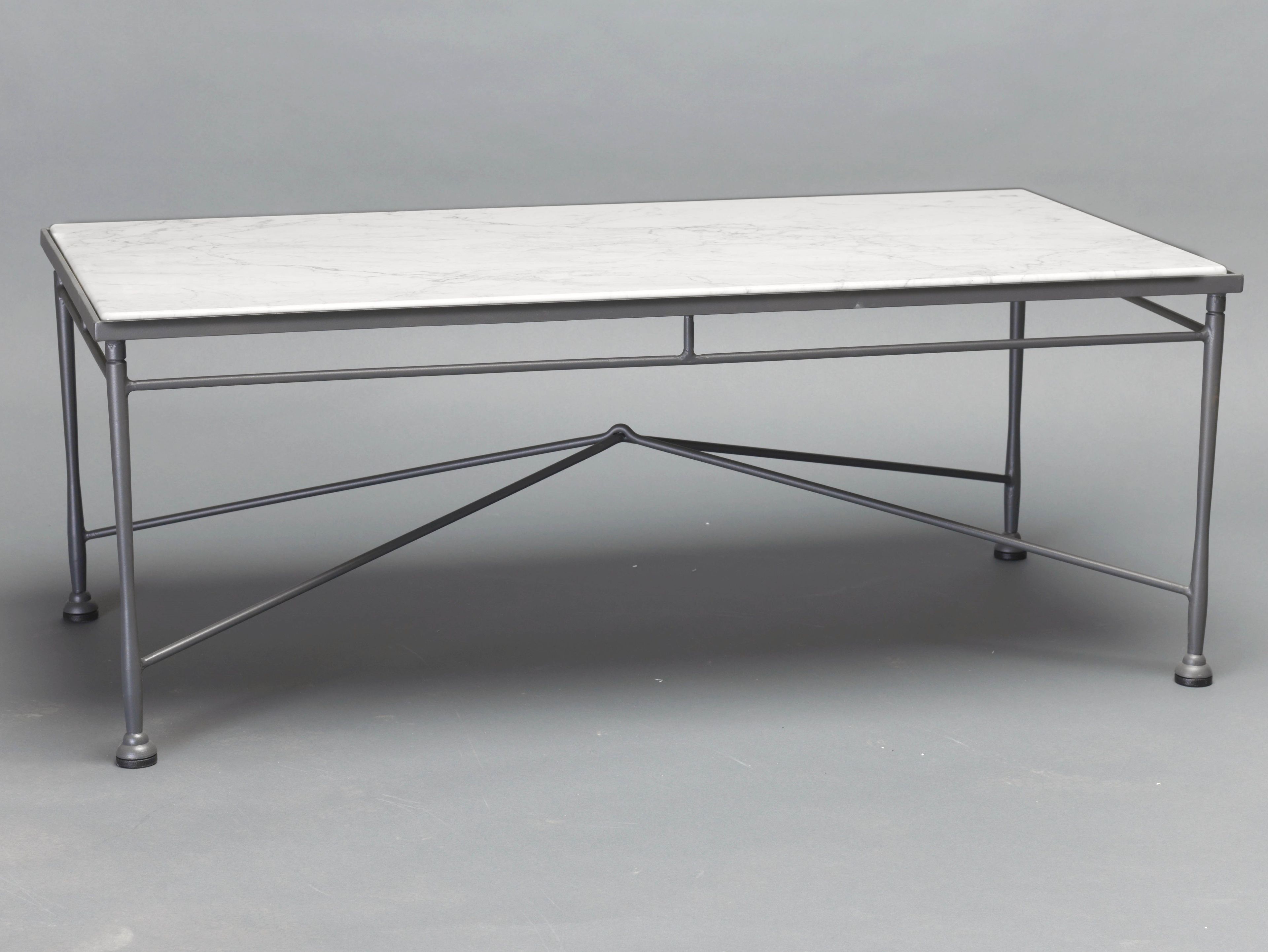 Прямоугольный садовый столик из каррарского мрамора OFFICINACIANI плетение ARCH-00146761