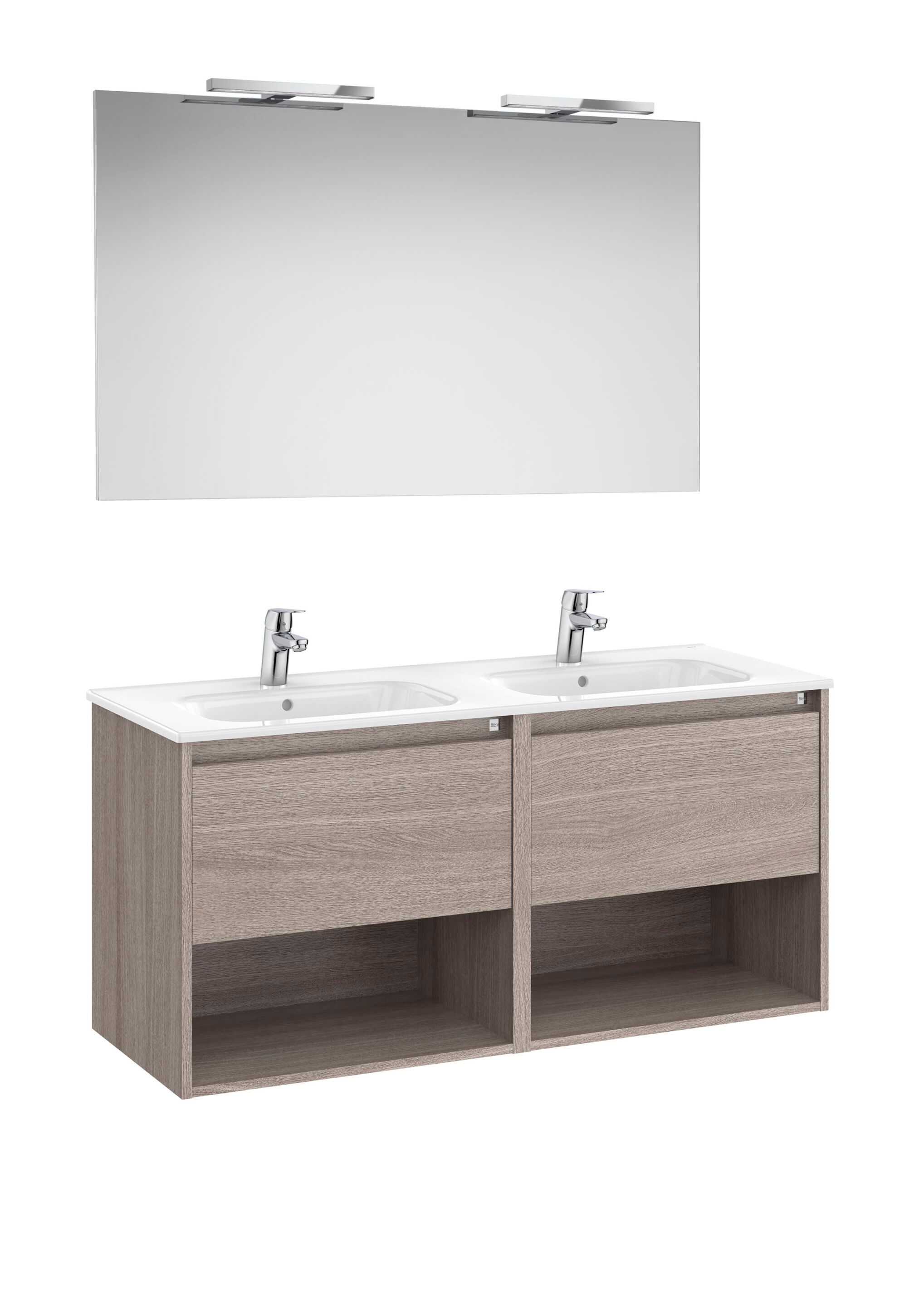 Деревянный подвесной двойной умывальник с зеркалом Roca Tenor ARCH-00082380 - Вид №1