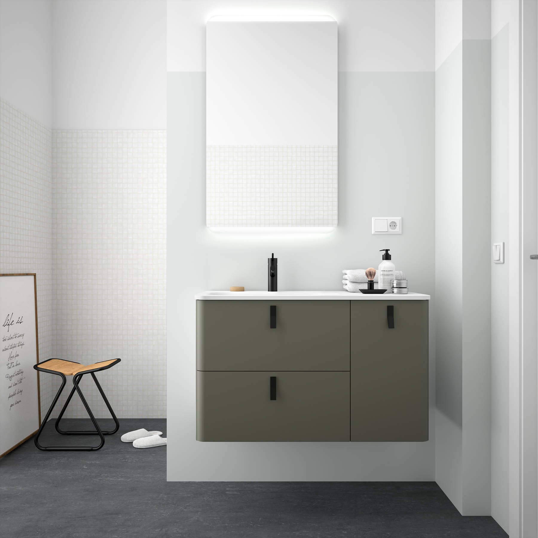 24609 SALGAR Мебель для умывальника UNIIQ 900 правая CASTAÑO Кастаньо  - Вид №1