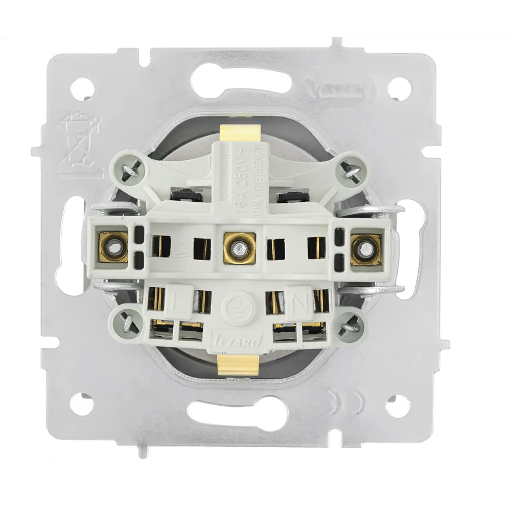 Розетка Lezard Vesna с заземлением в цвете титан 87103777 STLM-1580306 - Вид №2