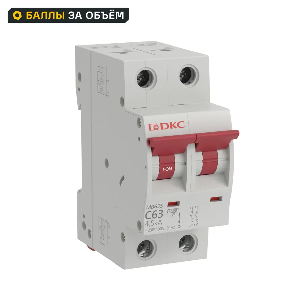 Автоматический выключатель DKC Yon 2P C63 А 4.5 кА STLM-2185588