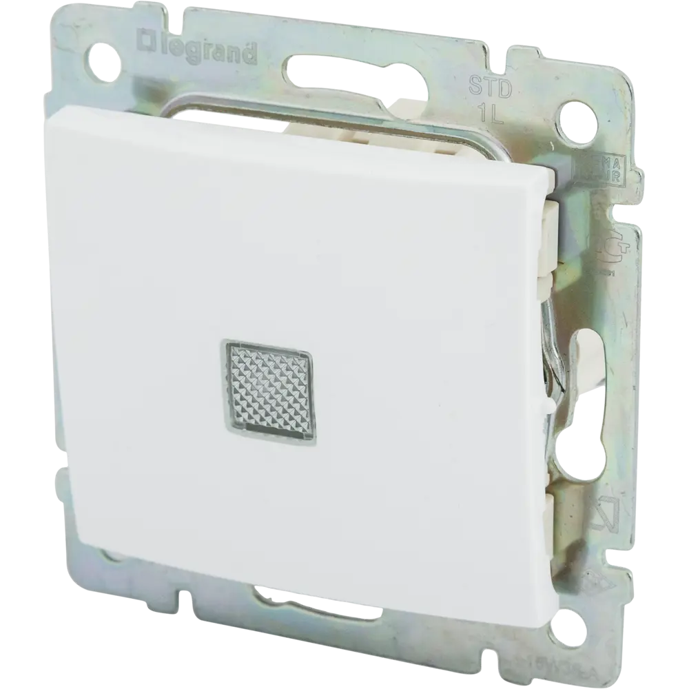 Выключатель Legrand «Valena» 1 клавиша, с подсветкой, цвет белый STLM-2202110 - Вид №1