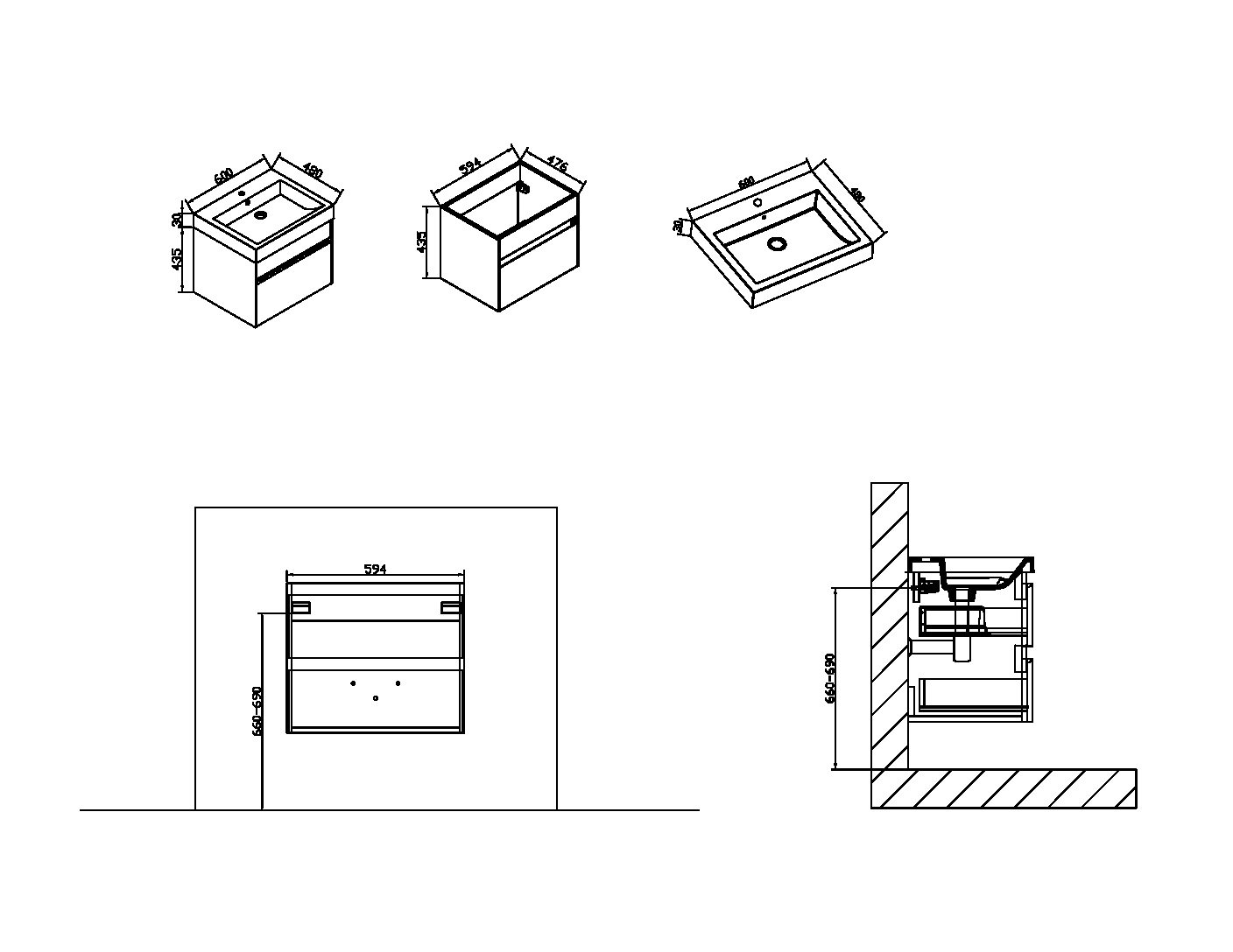 VMC-1C600NW База под раковину Vincea Chiara Santreyd - Вид №8