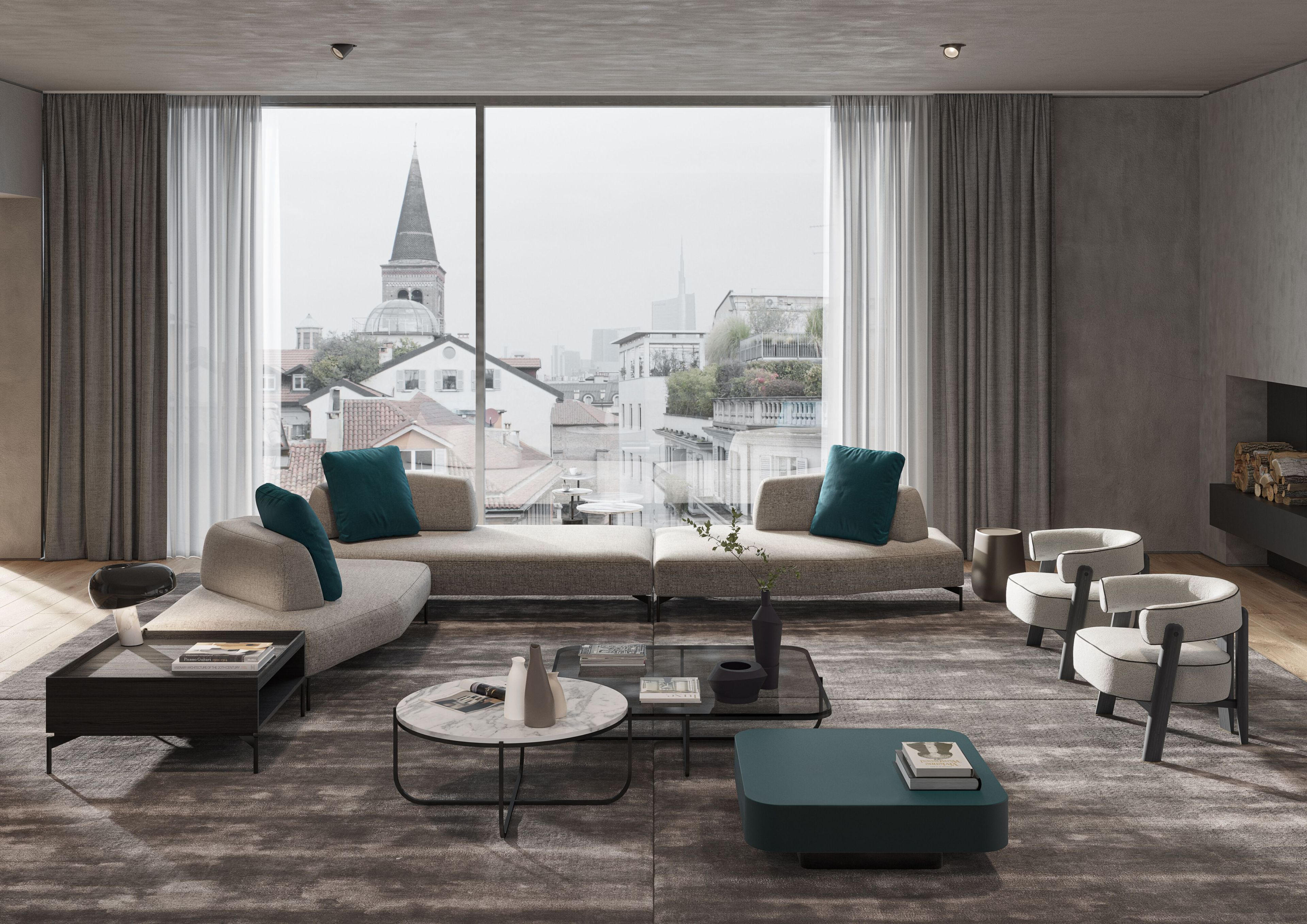 Секционный диван из кожи или ткани Vibieffe 120 MODERN AIR ARCH-00139740 - Вид №2