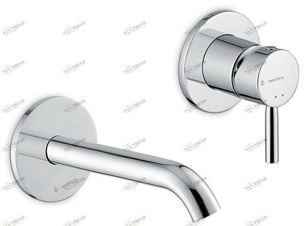 newform Смеситель для раковины настенный, однорычажный, сливной Blink sun-id-1506287