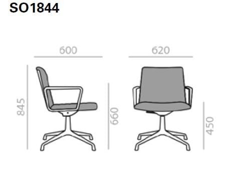 Спицевое вращающееся кресло с подлокотниками Andreu World FLEX EXECUTIVE SO1844 ARCH-00042443 - Вид №2