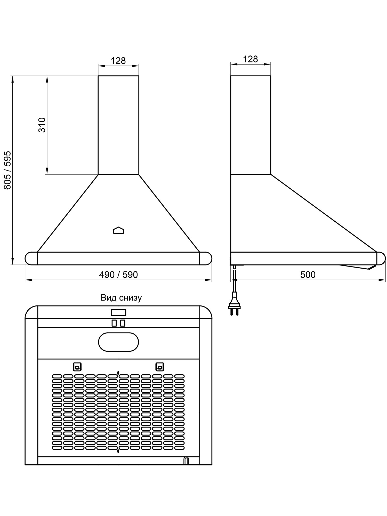8164013 Вытяжка каминная ELIKOR Сатурн 60П 180 В1Л белый/белый STDN-0069406 - Вид №8