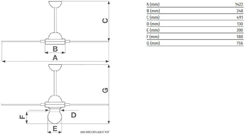 Vortice Потолочный вентилятор Nordik decor 62000 - Вид №1