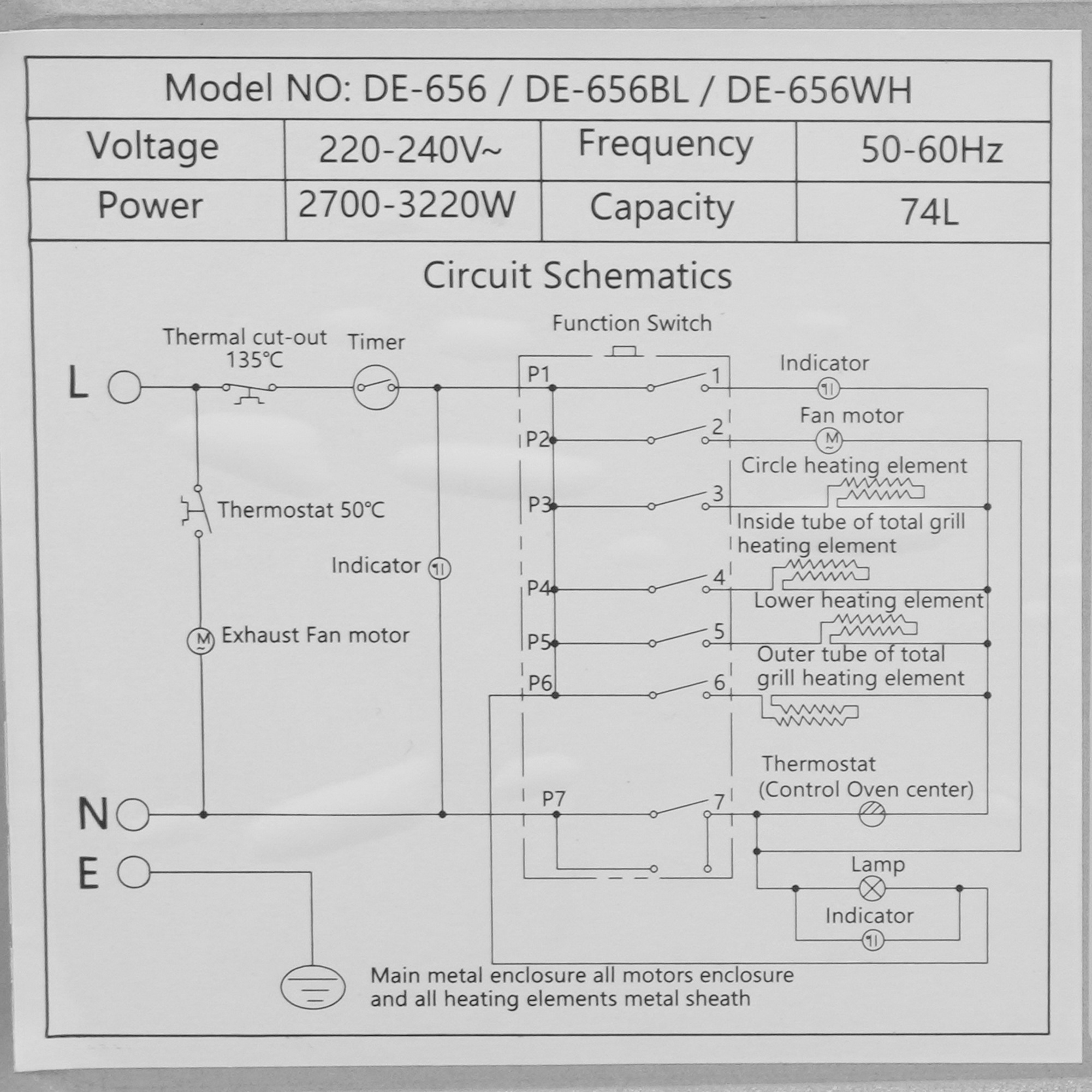 9216434 Электрический духовой шкаф MBS DE-656WH белый STDN-0112588 - Вид №8