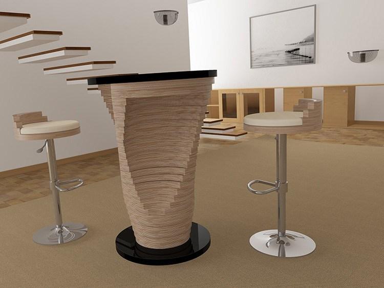 Zuri Design Круглый высокий стол для контракта Stratum 01400 - Вид №5