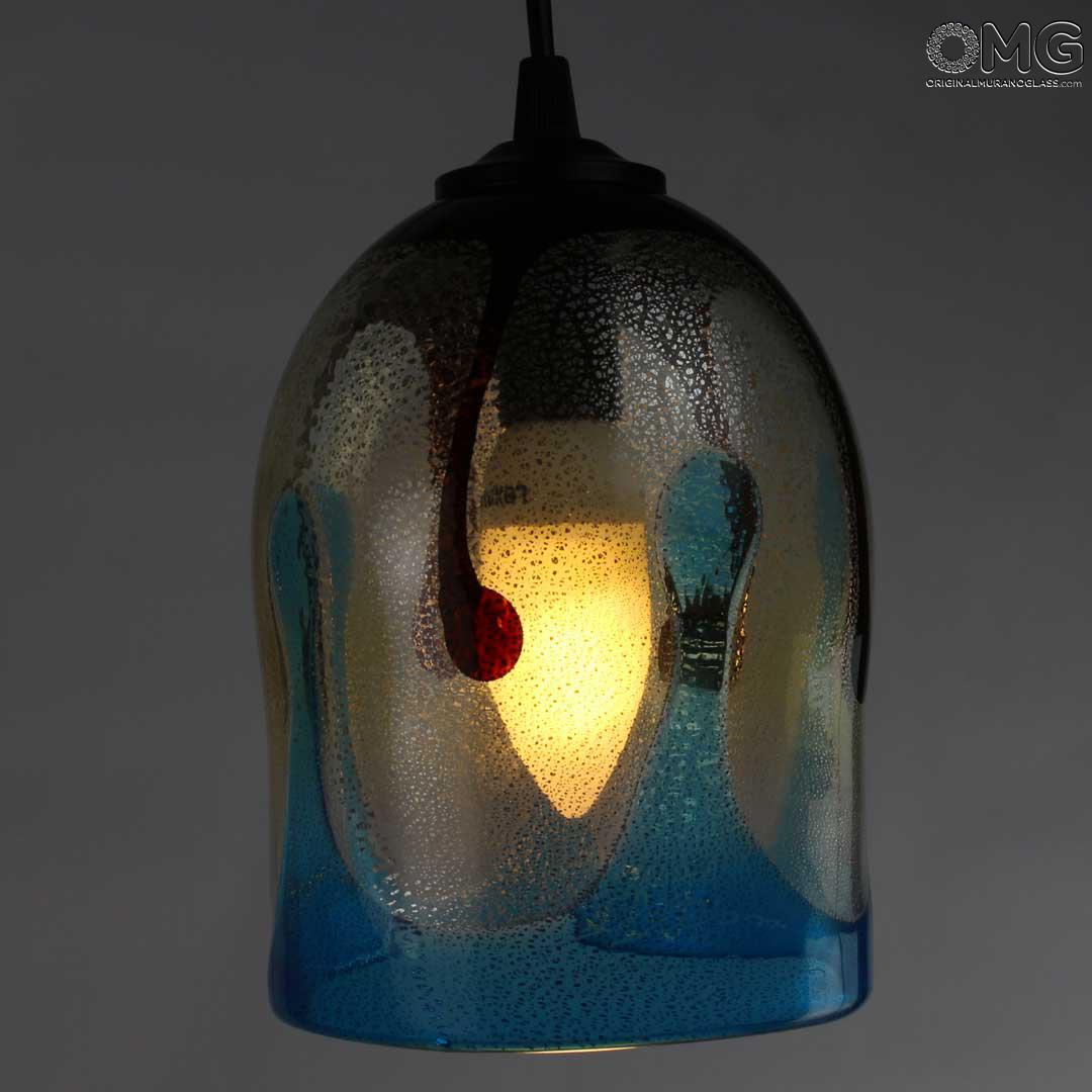 4281 ORIGINALMURANOGLASS Голубой потолочный светильник Восход - муранское стекло OMG 12 см  - Вид №1