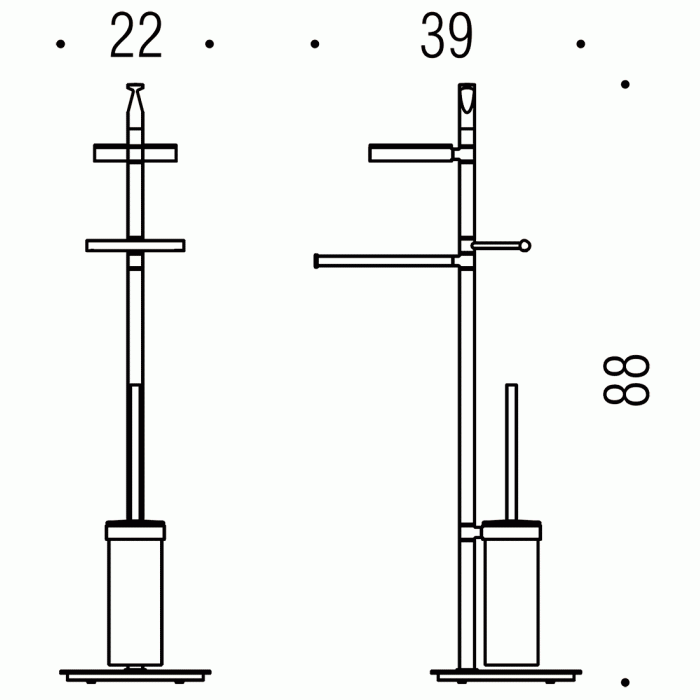 B9843 Стойка напольная (ёршик, полотенцедержатель, мыльница, держатель ТБ) COLOMBO PLANETS Colombo Design - Вид №2