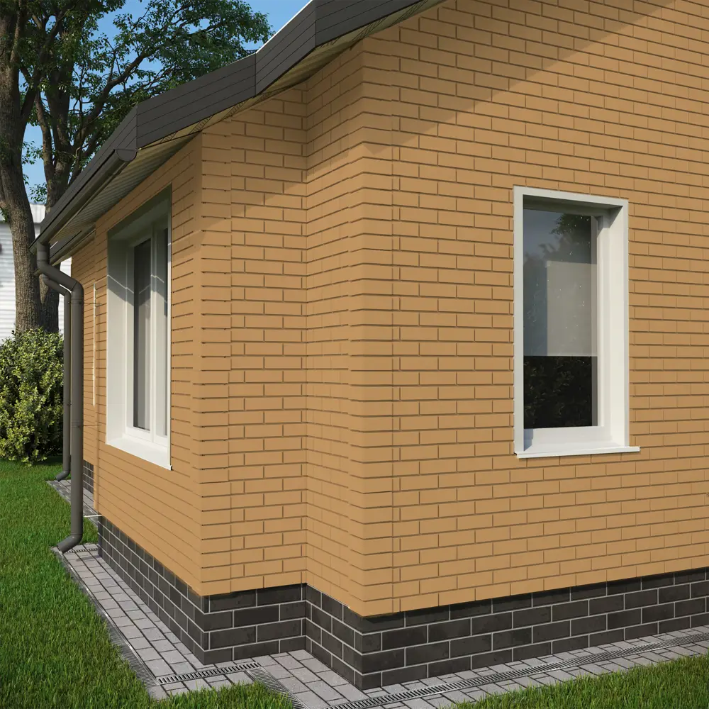 Фасадная панель Grand Line 417x1105 мм кирпич горчичный 0.38 м² STLM-2107954 - Вид №2