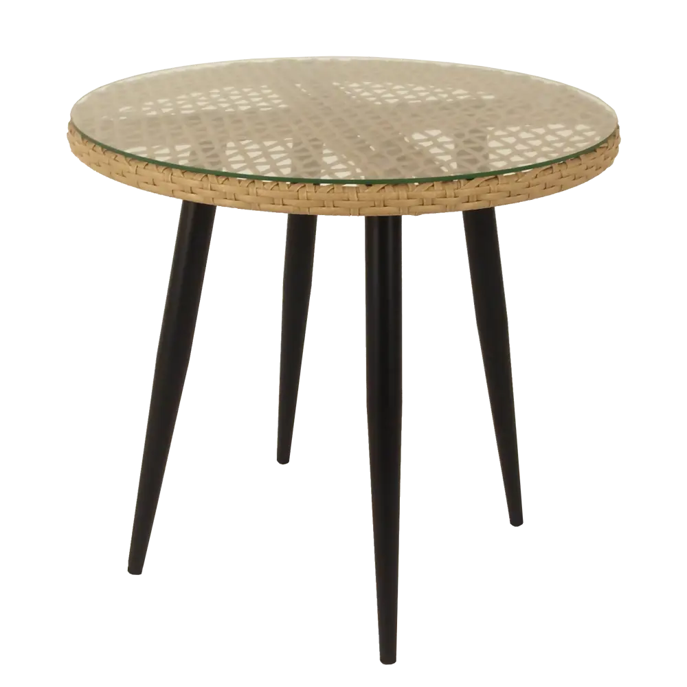 Обеденный садовый стол Aura со стеклом 80x76 см сталь Santreyd STLM-2131461