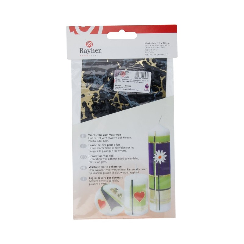 3106900 Фольга восковая "Мрамор" № 2 10 x 20 см черный Rayher 