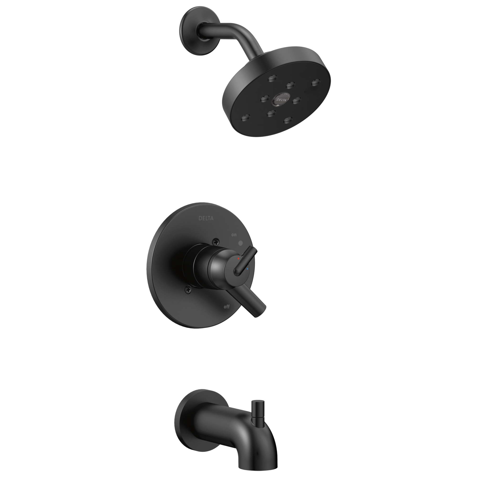T17459-BL Monitor® 17 Series H2Okinetic® для ванны и душа Delta Faucet Trinsic Матовый черный 