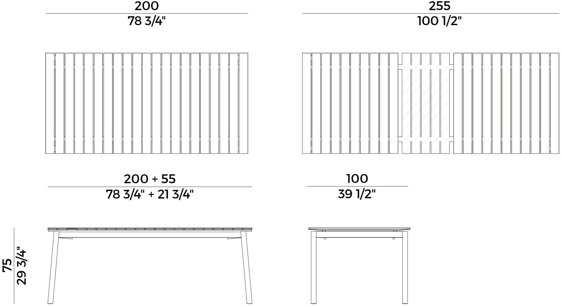 Potocco Прямоугольный садовый стол раздвижной в ироко Dock 897/tr - Вид №3