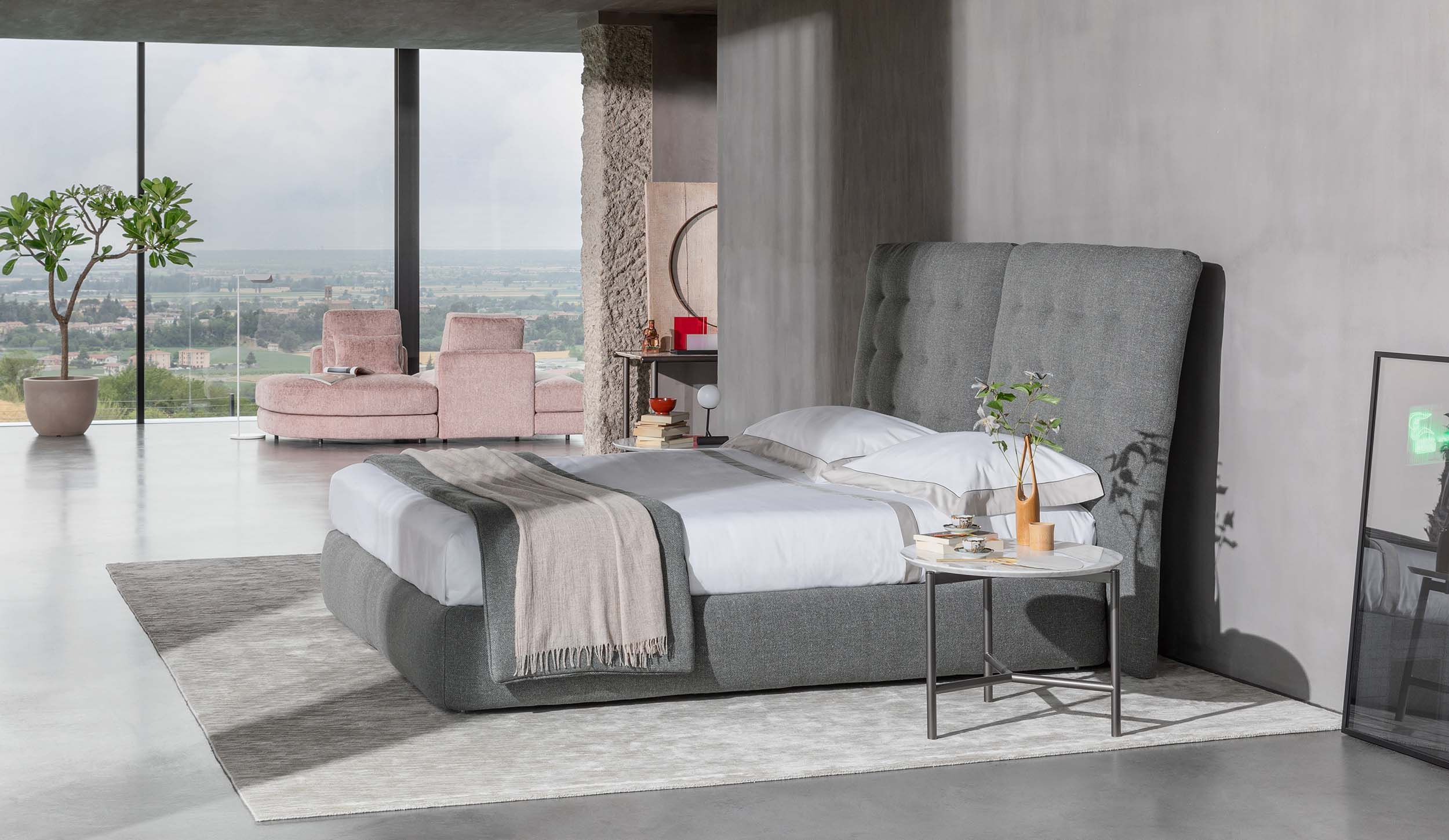 Двуспальная кровать с высоким изголовьем Flou Angle ARCH-00024237 - Вид №2