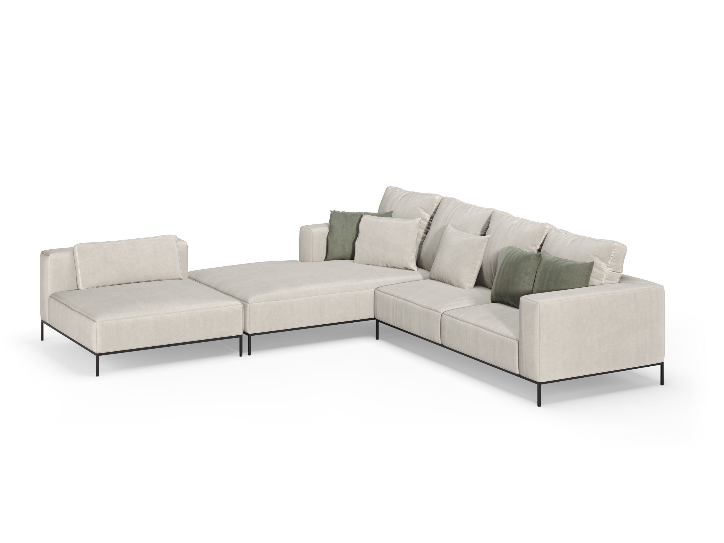 Бархатный диван с полуостровом PRADDY Miller ARCH-00040345 - Вид №2