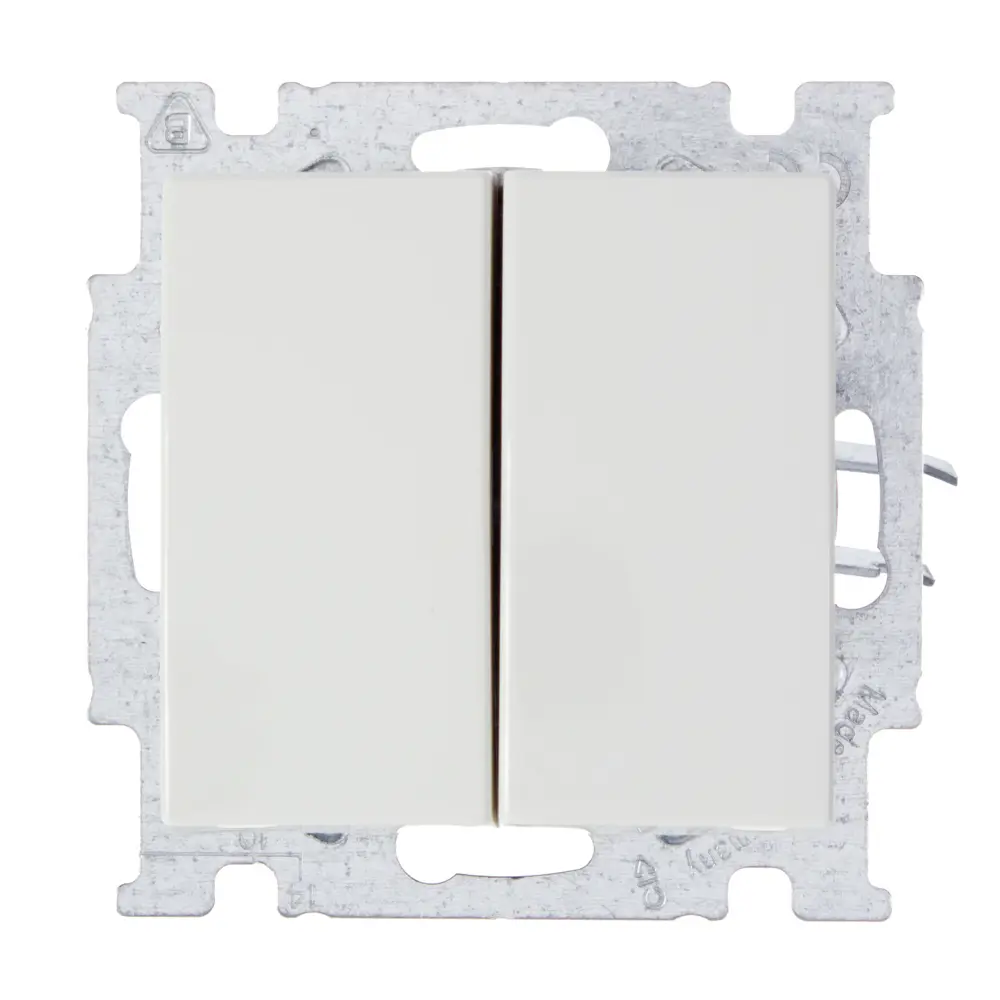 Выключатель встраиваемый ABB Basic 55 2 клавиши, цвет белый BJB Basic 55 STLM-2068228