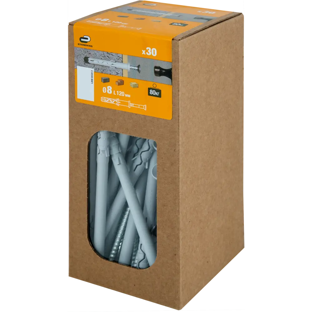 Дюбель-гвоздь цилиндрическая манжета Standers 8x120 мм, нейлон, 30 шт STLM-2012650 - Вид №5
