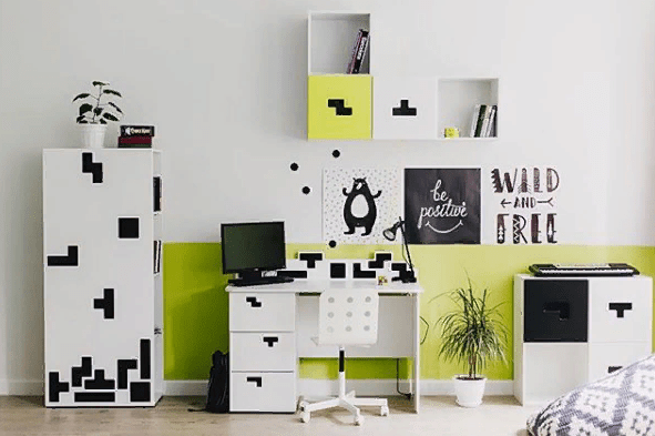 Детский стеллаж-тетрис "Продленка" МАНДАРИН ПРОДЛЕНКА 178741 Белый;черный Santreyd  - Вид №3