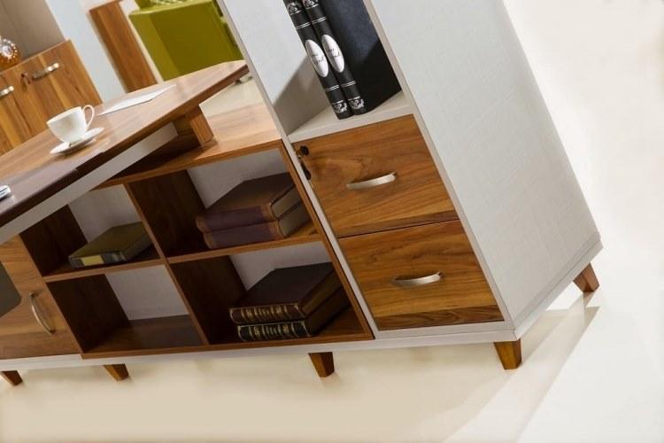 Arrediorg.it® Угловой деревянный стол со встроенной полкой Evolutio A109 180  - Вид №4