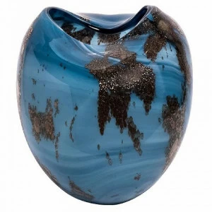 Ваза стеклянная сине-коричневая "Салют 1" GARDA DECOR - 266936 Синий