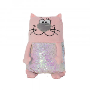 01МК Мягкая игрушка "Кот розовый с пайетками" 45 см 45 см TALLULA