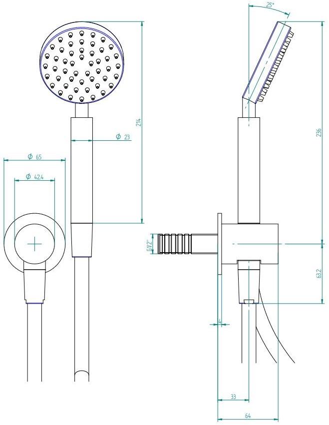 ZAZZERI Направляющая из нержавеющей стали с ручным душем Z316 sun-id-1422005 - Вид №3