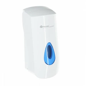 DTN201 Дозатор пенного мыла TOP MAXI на 700 г одноразовых блоков, АБС-пластик, белый, синее окошко Merida