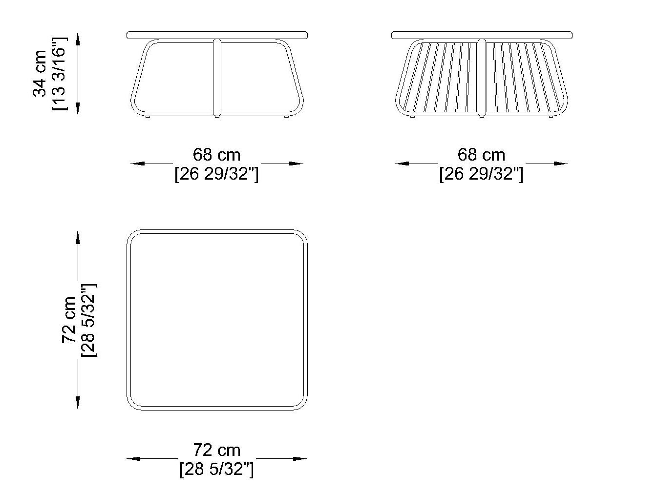 Квадратный садовый журнальный столик из ламината Coro Sally ARCH-00145793 - Вид №4