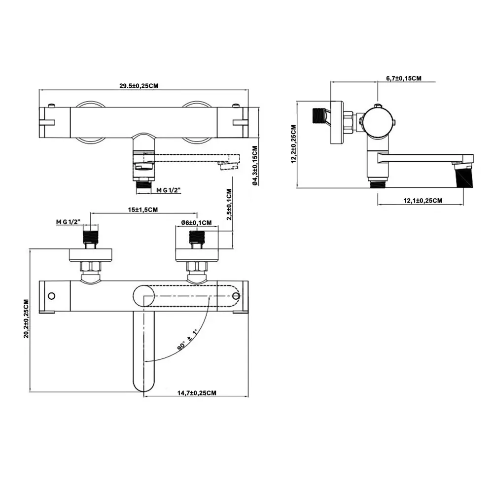 Смеситель термостатический KONSENSA Нарни YH5418-1 с изливом цвет хром STLM-2033948 - Вид №8