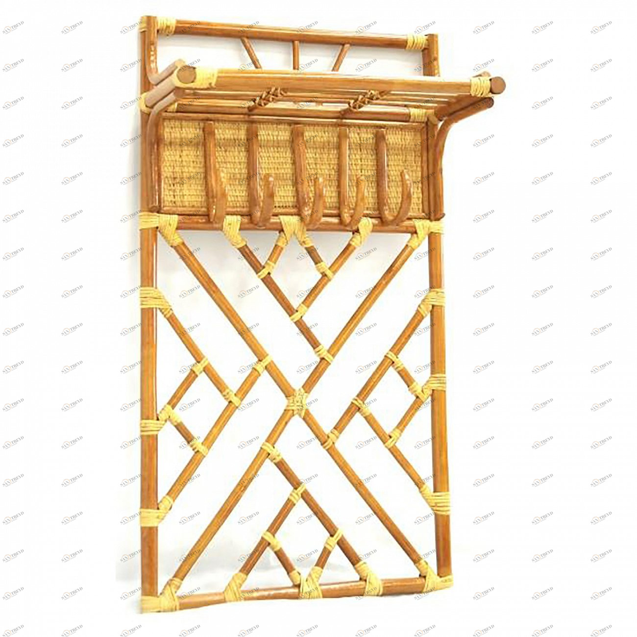 Вешалка настенная, 25/17 К ЭКО ДИЗАЙН CLASSIC RATTAN 129619 Коньячный 