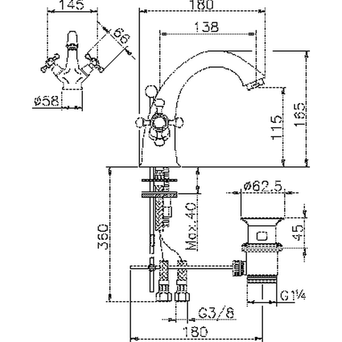 VT00051021 Смеситель Huber Victorian Santreyd - Вид №1