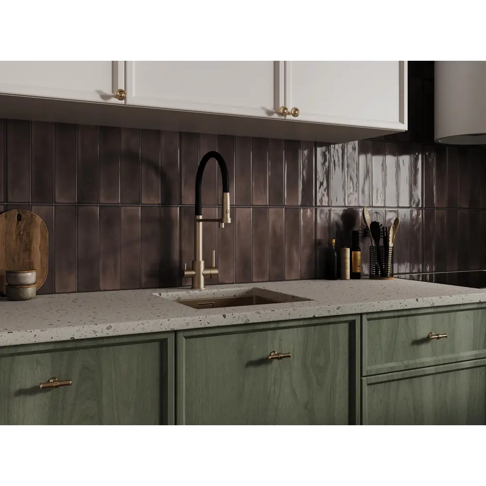 Настенная плитка KREAFORTA Cascada 29.8x59.8 1.425м цвет матовая коричневый STLM-2101489 - Вид №4