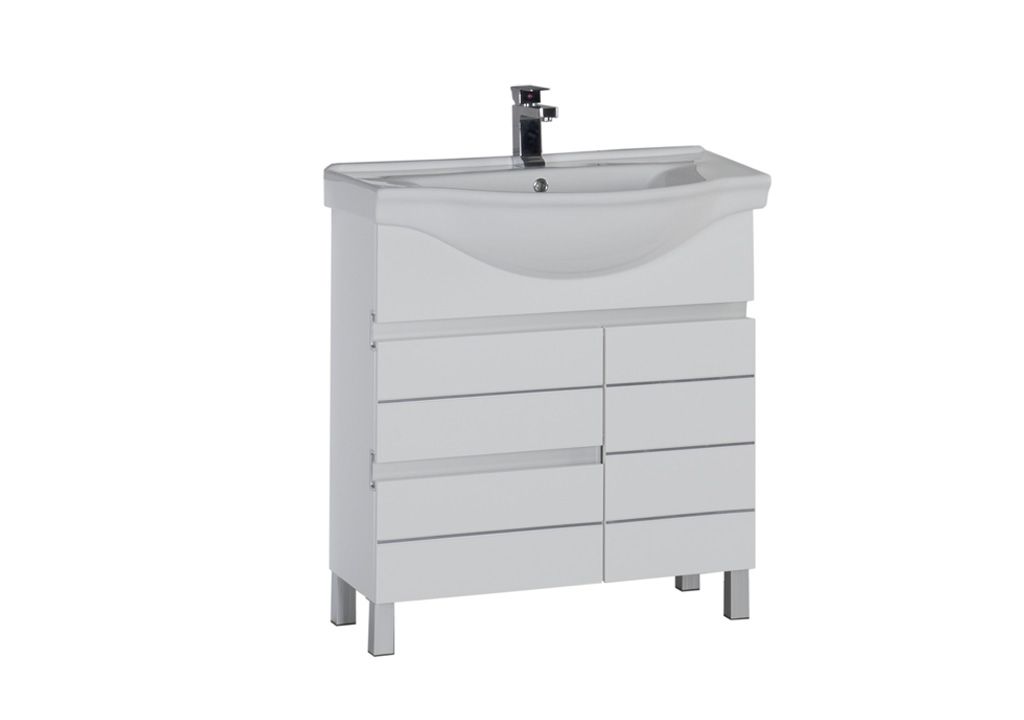 Тумба с раковиной Aquanet Доминика 80 б\к белый 0017237500169551 - Вид №1